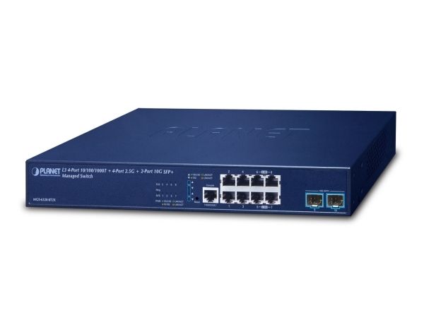 Planet L3 4-Port 10/100/1000T +, Managed, L3, Gigabit Ethernet (10/100/1000), Vollduplex, Rack-Einbau, 1U