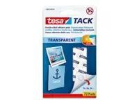 tesa® TACK - dobbeltsidede klæbepuder Transparent - med 72 stk.