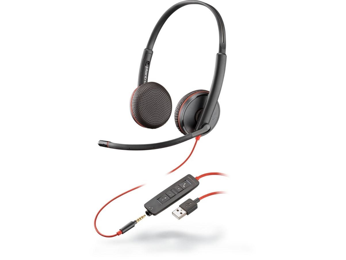Poly Blackwire C3225, Kabelgebunden, Büro/Callcenter, 20 - 20000 Hz, 121 G, Kopfhörer, Schwarz