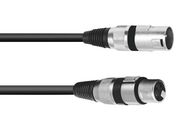 Omnitronic 3022045N XLR-tilslutningskabel [1x XLR-han 3-polet - 1x XLR-hun 3-polet] 1,50 m sort (3022045N)