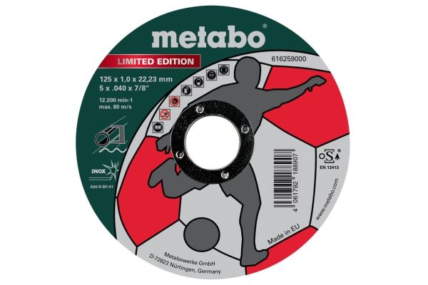 Metabo 616259000, Schneidscheibe, Edelstahl, Stahl, 12200 Rpm, Grün, Rot, Weiß, Rund, 2,22 Cm