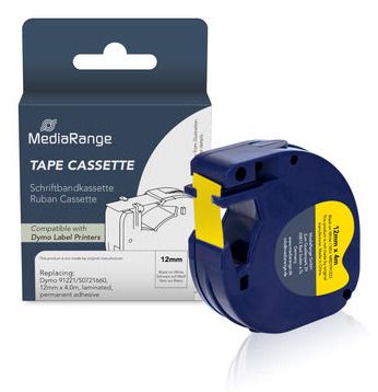 Mediarange Komp. Skrivetape Dymo 12Mmx4m Sort/Gul