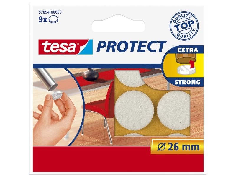 Tesa Protect, Weiß, Filz, Rund, Ce, 2,6 Cm, 9 Stück(E)