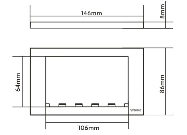 Vision Techconnect 3 2-Gang Uk Surround - Faceplate - Hvid - 2-Gang