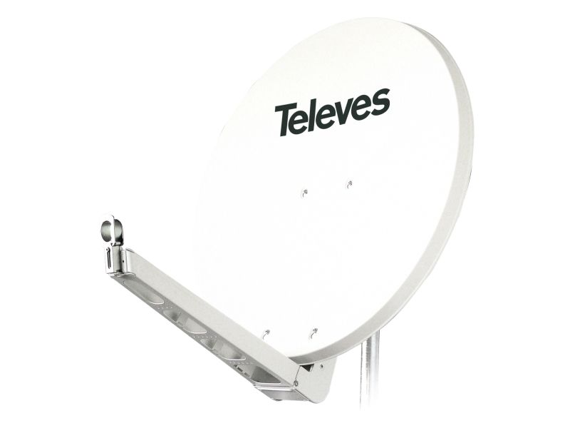 Televes S85QSD-W, 10,7 - 12,75 GHz, 39,5 dBi, Grå, Hvid, Aluminium, 85 cm, 850 mm