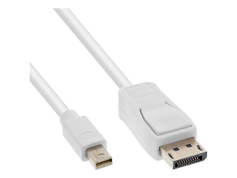 Inline Mini Displayport Zu Displayport Kabel, Weiß, 1M, 1 M, Mini Displayport, Displayport, Weiß, Stecker/Stecker, 48 G