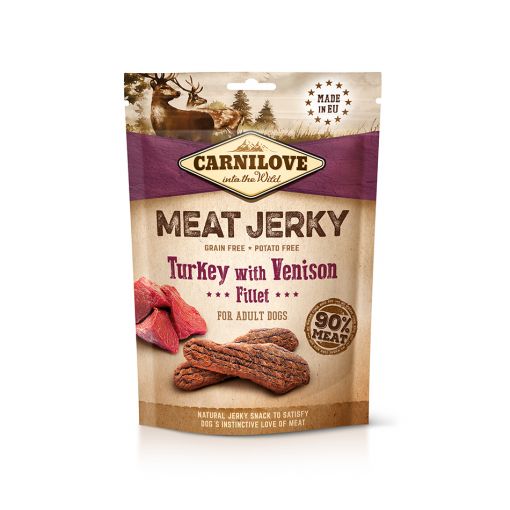 Brit Carnilove Dog Jerky Turkey & Venison Fillet - Indyk I Filet Z Dziczyzny 100G