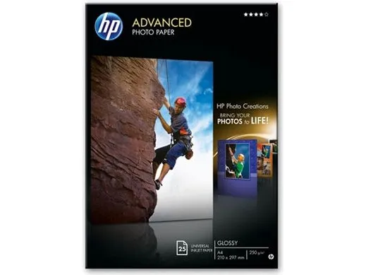 Fotopapir HP Q5456A glossy inkjet A4 hvid 250g - (25 ark) | Papper & Emballage - Vitt papper - Fotopapper | GameStuff