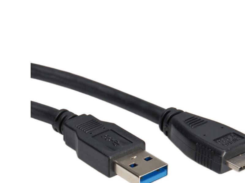 Roline 11.02.8873, 0,8 M, Usb A, Micro-Usb B, Usb 3.2 Gen 1 (3.1 Gen 1), Hanstik/Hanstik, Sort