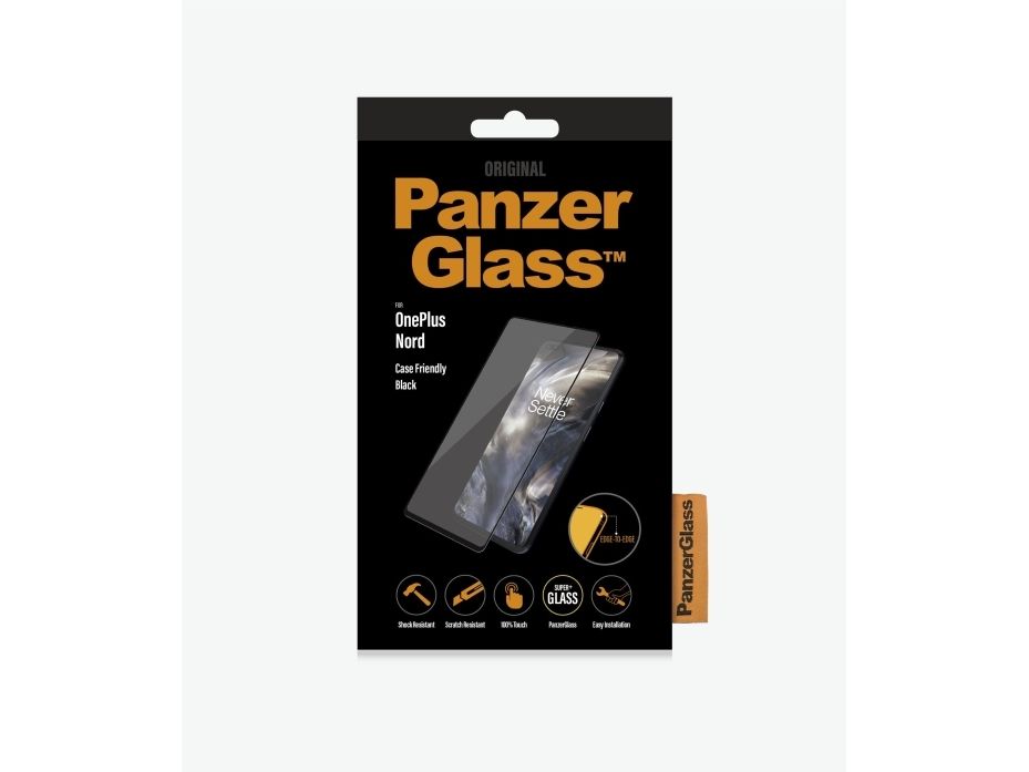 PanzerGlass - Skærmbeskytter for mobiltelefon - glas - rammefarve sort - for OnePlus Nord