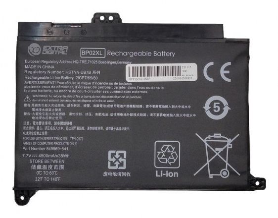 Extra Digital Nb461349, Akku, Hp, Bp02xl