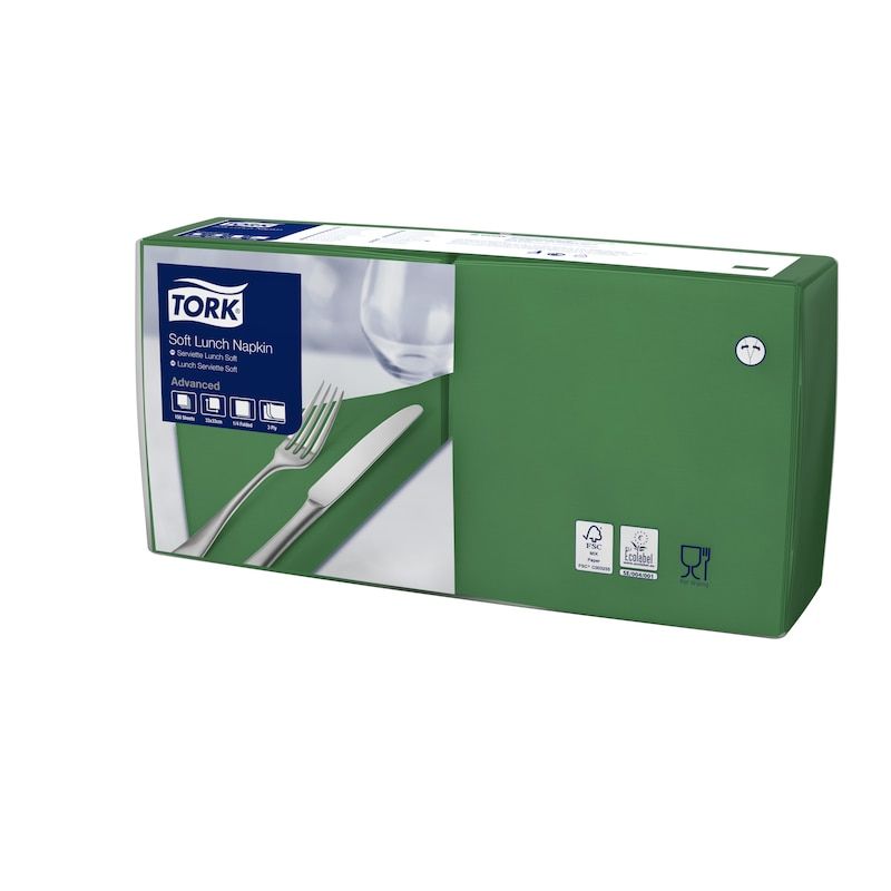 Tork 150 Servietten Soft Grün, Grün, Einfarbig, 325 Mm, 328 Mm, 16,3 Cm, 16,4 Cm