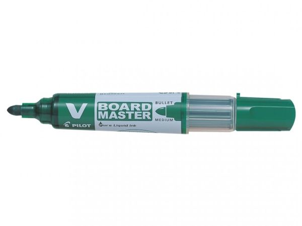 Whiteboardmarkere, PILOT BeGreen V-Board Master, rund, grøn, pakke a 10 stk