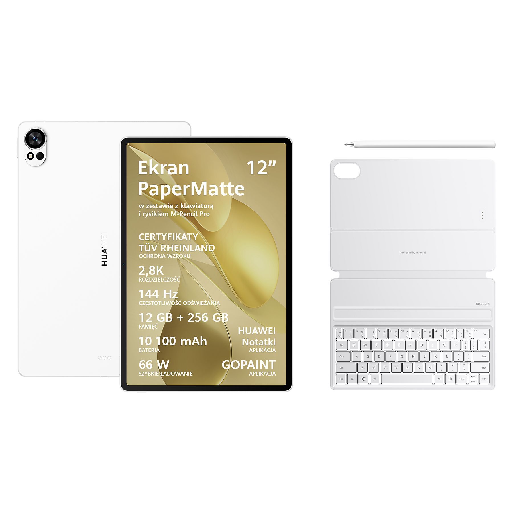 Huawei Matepad 12X 2025 12/256GB PaperMatte WiFi hvid + tastatur + stylus