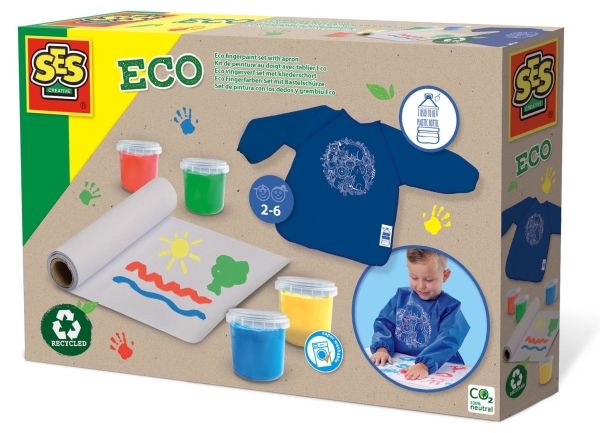 Ses Mehrfarbig Mal Zubehör, Eco Fingermalset Mit Malschürze - Image 2