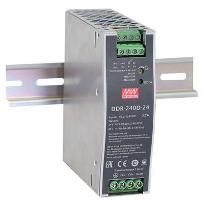 Mean Well Ddr-240C-24 Hatskinne-Dc/Dc-Omformer (Din-Rail) 24 V/Dc 10 A 240 W Antal Udgange:1 X Indhold 1 Stk