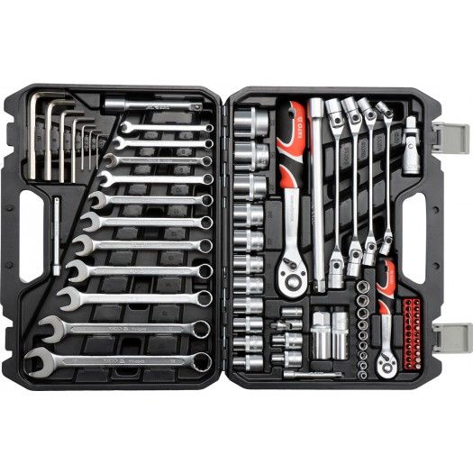 Yato Yt-38781, Steckschlüssel-Satz, 1/4", Metrisch/Imperial, 1/2,1/4", T10, T15, T20, T25, T30, Ph1, Ph2, Ph3, Pz1, Pz2, Pz3