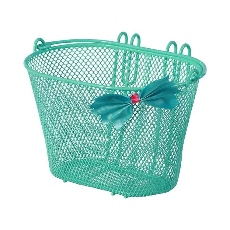 Basil Jasmin Bow-Tie, Vorderseite, Fahrradkorb, Stahl, Mintfarbe, 5 Kg, 280 Mm