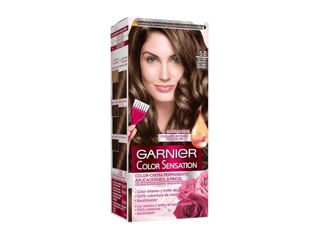 Garnier Color Sensation Permanent Cream Hair Color 50 Luminous Brown