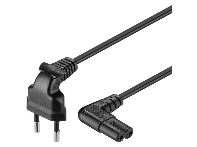 Triton Netzkabel Mit Eurostecker, Beidseitig Gewinkelt, 1,5 M, Schwarz - Kabellänge 1,5 M