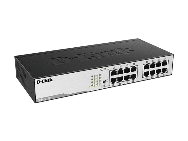 D-Link Dgs-1016D/E, Unmanaged, Vollduplex, Rack-Einbau