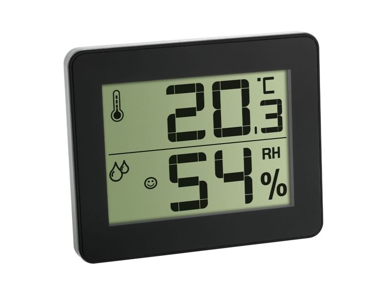 Tfa-Dostmann 30.5027.01, Sort, Indendørs Hygrometer, Indendørs Termometer, Hygrometer, Termometer, Hygrometer, Termometer, Plast, 20 - 95%
