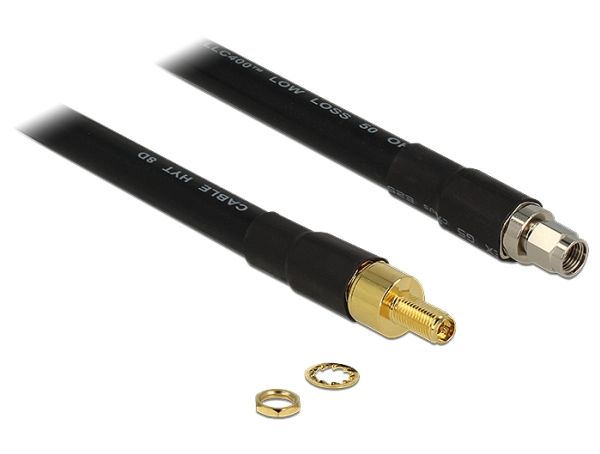 Delock Cfd400 Llc400 Verlustarm - Forlængerkabel Til Antenne - Rp-Sma (Hun) Til Rp-Sma (Han) - 4 M - Cfd-400 - Sort