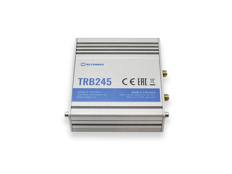 Teltonika TRB245, Harmaa, Teho, SNMP, TCP, UDP, IPv4, IPv6, ICMP, NTP, DNS, HTTP, HTTPS, FTP, SMTP, SSL v3, TLS, ARP, PPP (planned),..., 10,100 Mbit/s, 150 Mpps