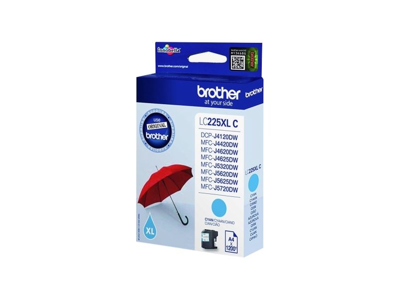 Brother Lc225xlcbp - Højtydende - Cyan - Original - Blister - Blækpatron - For Brother Dcp-J4120dw, Mfc-J4420dw, Mfc-J5320dw, Mfc-J5625dw