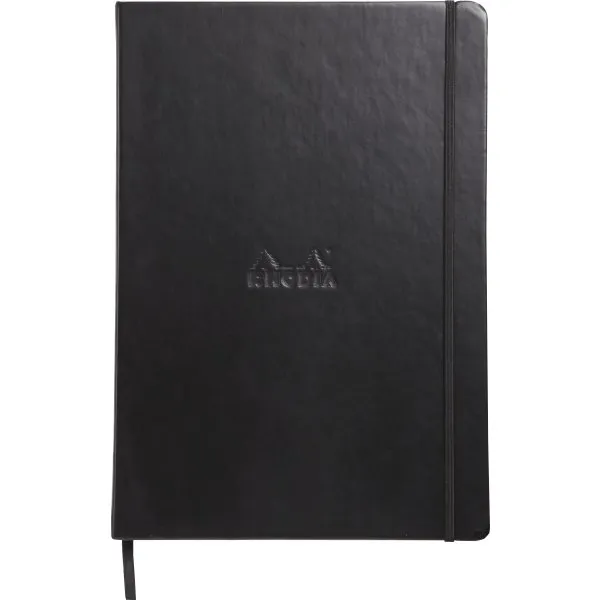 Rhodia Webnotebook A4 Black - lined Ivory paper 90gram - 192pages - leatherette hardcover notebook - Rhodia nr. 118369C | Papper & Emballage - Kalendrar & Anteckningsböcker - Anteckningsböcker | GameStuff