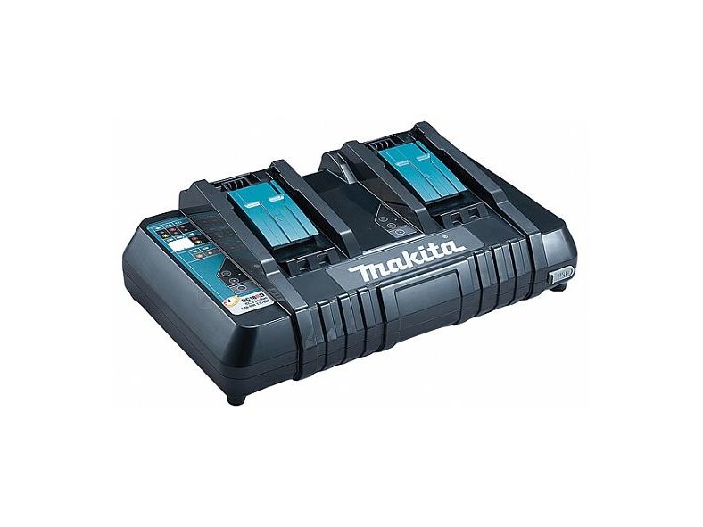 Makita Dc18rd - Batterioplader - 2 X Batterier Lader Op - For Makita Dcs553, Dga514, Dga901, Dhp453, Dhp482, Dhs630, Dlw140, Dlx3179, Dml815 Lxt Dbn