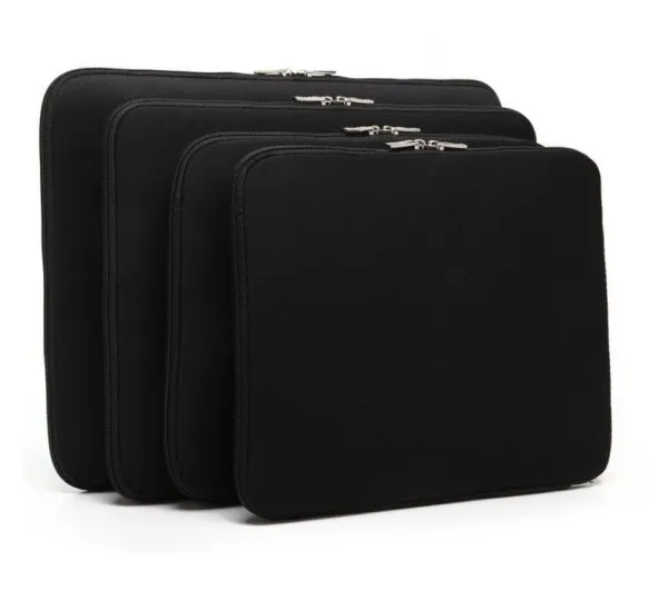 Neopren sleeve med lynlås - sort - 15,6 (385 x 290 mm)