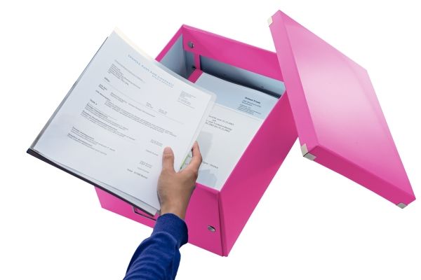 Leitz Click & Store Wow Medium Opbevaringsboks, 85% Recirkuleret Karton Pink