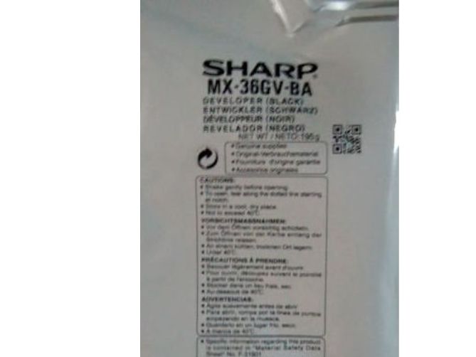 Sharp Mx36gvba - Sort - Developer - For Sharp Mx-2010U, Mx-2310U, Mx-2610N, Mx-3110N, Mx-3111U, Mx-3116N, Mx-3140N, Mx-3640N