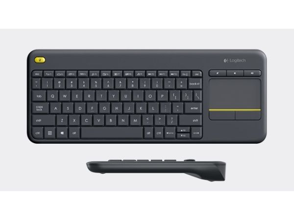 Logitech Wireless Touch Keyboard K400 Plus - Tastatur - 2,4 Ghz - Nordisk - Sort
