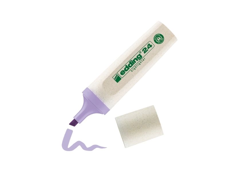 Edding 24 EcoLine, 1 stk, Violet, Mejselspids, Violet, Hvid, Rør, 2 mm