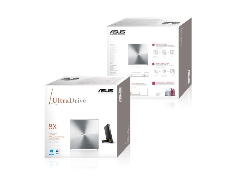 Asus Sdrw-08U5s-U, Metallisch, Senkrecht/Horizontal, Notebook, Dvd Super Multi Dl, Usb 2.0, Cd, Cd-R, Cd-Rom, Cd-Rw, Dvd, Dvd+R, Dvd+R Dl, Dvd+Rw, Dv