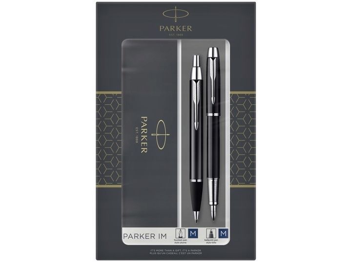 Parker Duo Set Im Ct Kugelschreiber+Füllfederhalter Schwarz/Silber