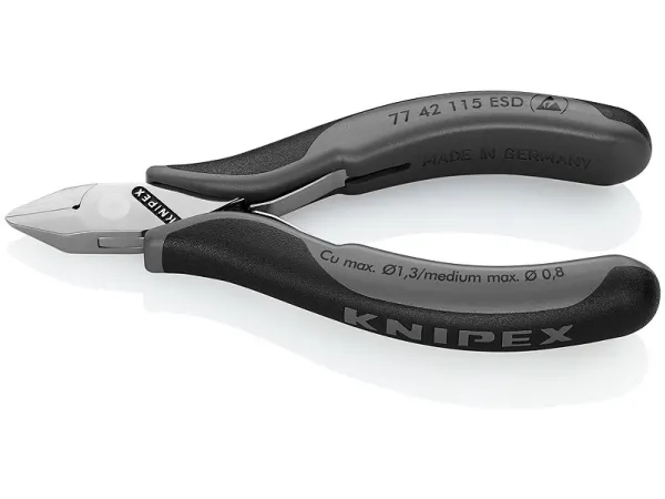 Knipex KP-7742115ESD, Avbitartång, 1,1 cm, 1,4 cm, 7 mm, 1,3 mm, Elektrostatiskt urladdningsskydd (ESD) | Verktyg & Verkstad - Tänger - Avbitartång | GameStuff