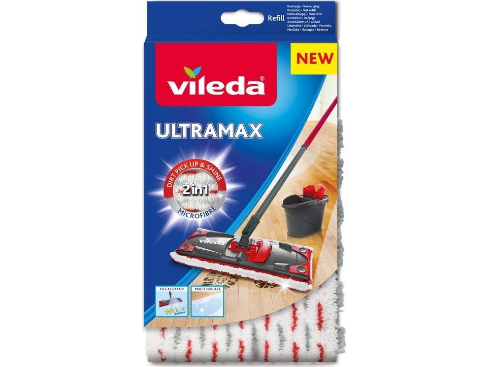 Vileda Ultramax Microfiber 2i1 Mikrofiber moppeklud til Ultramat moppe, 80% mikrofiber