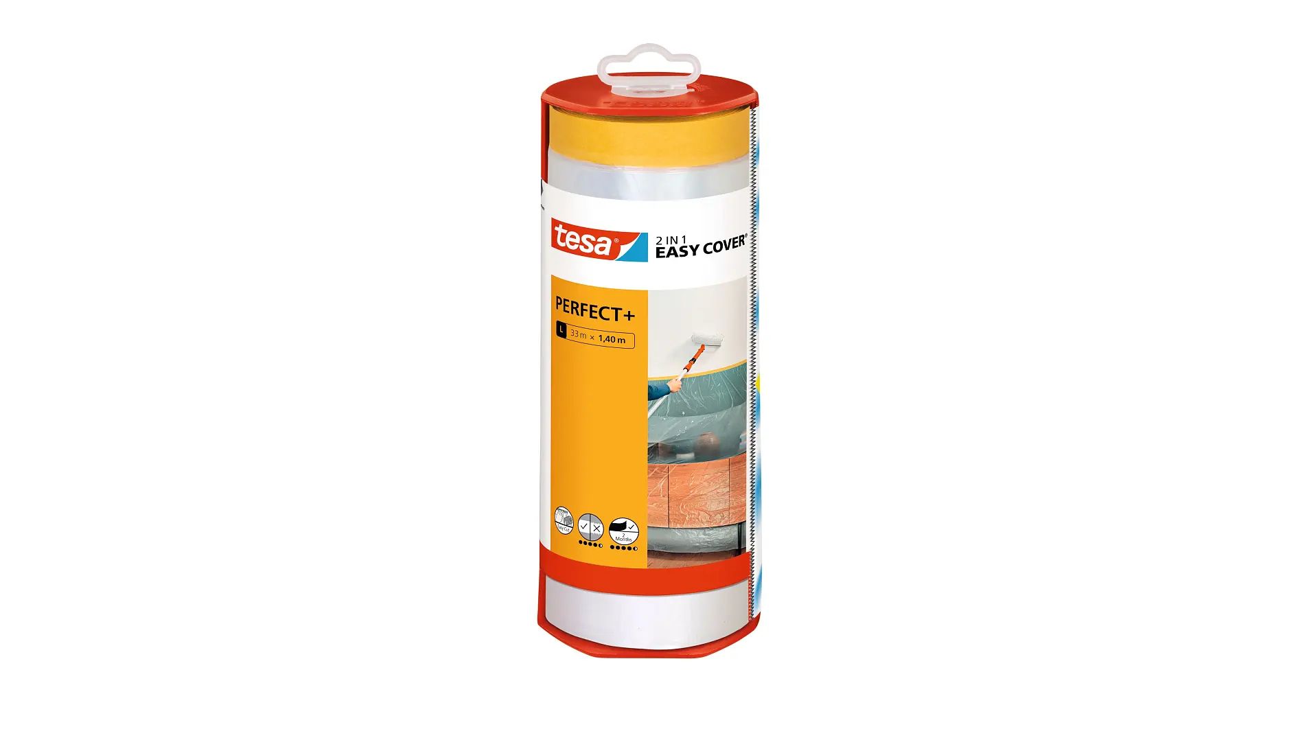 TESA Easy Cover Perfect+, Transparent, 33000 x 1400 mm, High-Density Polyethylene (HDPE), 1 stk