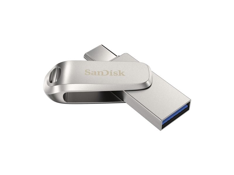 Sandisk Ultra Dual Drive Luxe, 64 Gb, Usb Type-A / Usb Type-C, 3.2 Gen 1 (3.1 Gen 1), 150 Mb/S, Drehring, Edelstahl