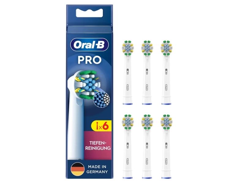 Oral-B 860793 Pro Deep Cleaning børstehoveder, 6-pak, hvid