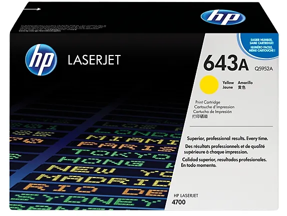 HP 643A - Gul - original - LaserJet - tonerpatron (Q5952A) - for Color LaserJet 4700, 4700dn, 4700dtn, 4700n, 4700ph+