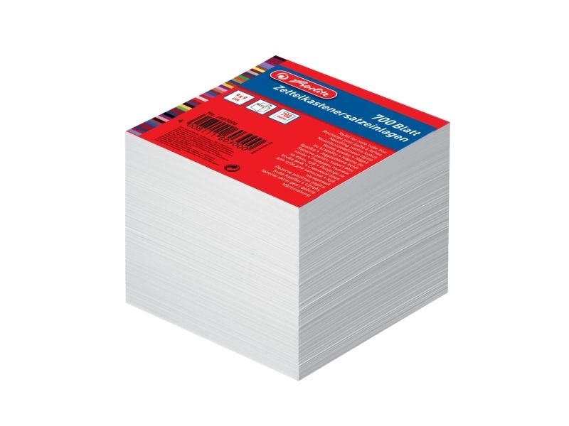 Herlitz 1603000, Quadratisch, Weiß, Papier, 90 Mm, 90 Mm, 700 Blätter