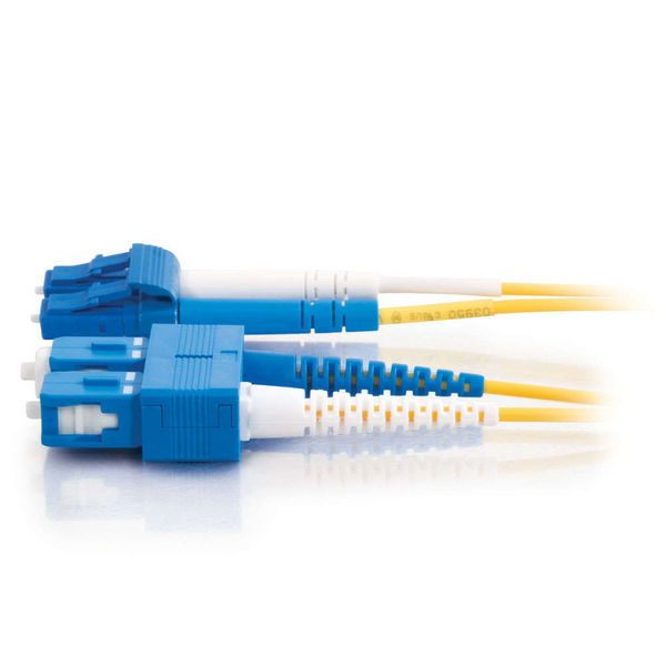 Telegrtner Lwl-Duplex-Adapterkabel 2X E9/125 Os2, 1X Sc Duplex - 1X Lc Duplex, Gelb, 5 M