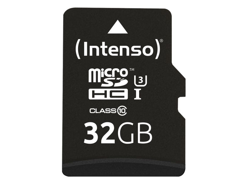 Intenso - Flashhukommelseskort (Microsdhc Til Sd Adapter Inkluderet) - 32 Gb - Uhs Class 1 / Class10 - Microsdhc Uhs-I