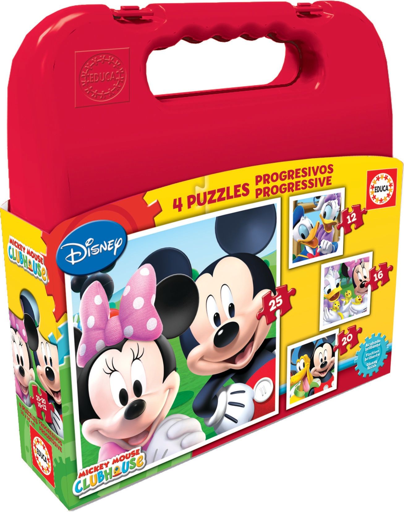 Mickey Mouse Klubhus Puslespil - 4 Stk - 12, 16, 20 + 25 Brikker