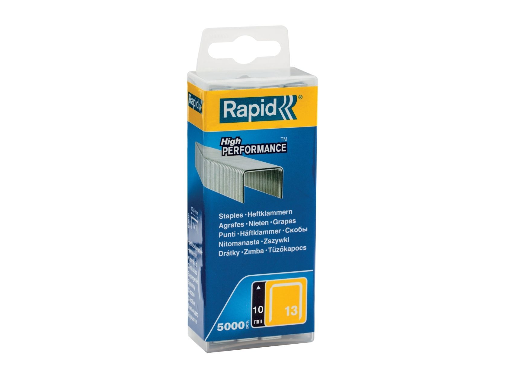 Rapid Nr. 13 Fintrådshæfteklammer 10 Mm, Hæftepakker, 1 Cm, 5000 Hæfteklammer, Beslag, Metallic, R13, R33, R83, Alu610, Alu913