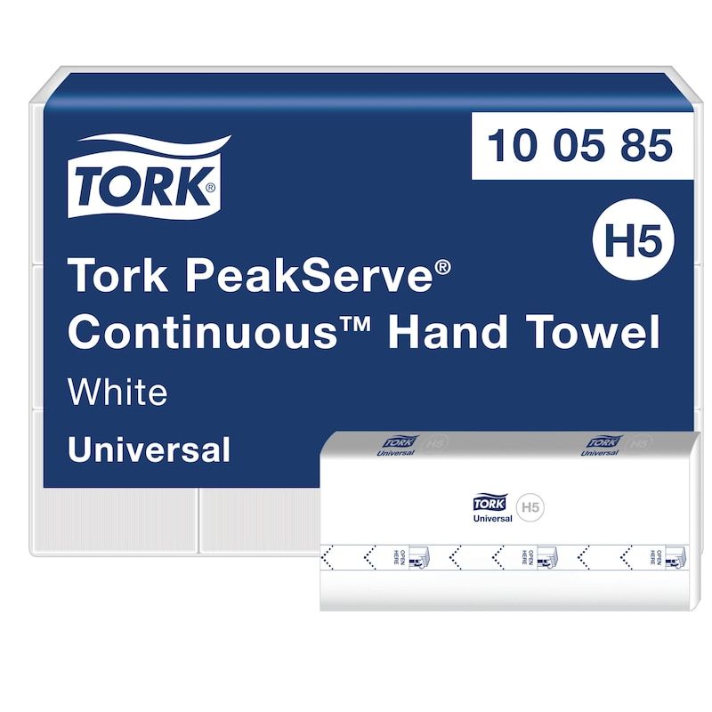 Håndklædeark Tork H5 PeakServe® Continuous™ Universal 1-lag hvid - (12 pakker x 410 stk.)